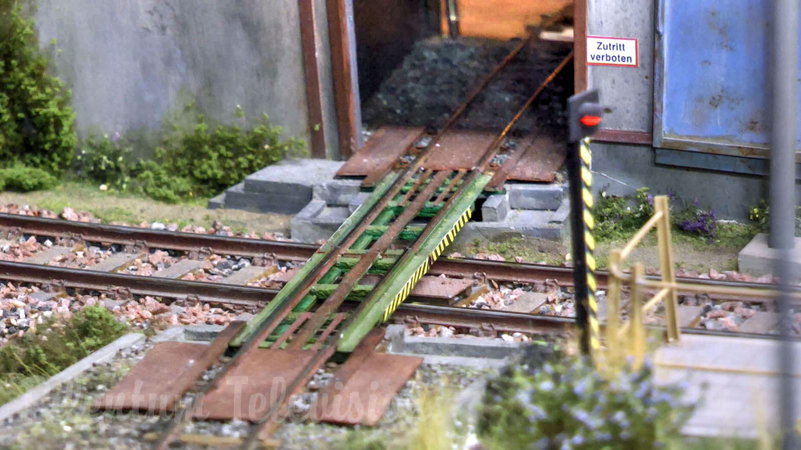 Plastico ferroviario di una ferrovia decauville a scartamento ridotto